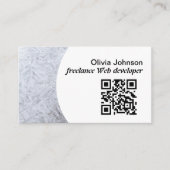 冬のミニマルなデジタルノマッドフリーランサーホワイト 名刺 (正面)