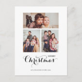 冬のミニマルクリスマス3フォトコラージホリデー ポストカード (正面)