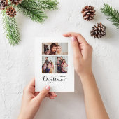 冬のミニマルクリスマス3フォトコラージホリデー ポストカード