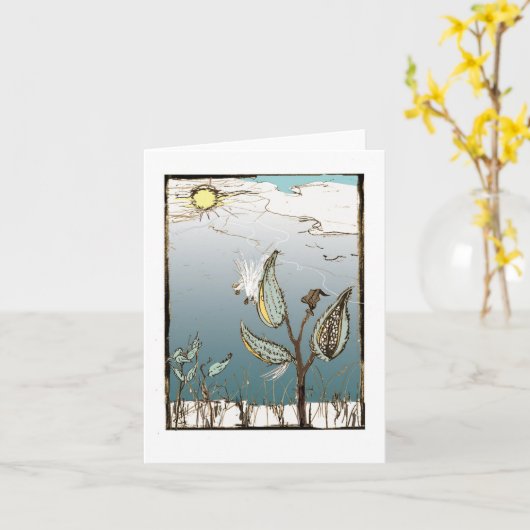 冬のムシクサ カード (黄色い花)