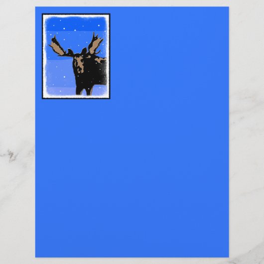 冬のムース – オリジナル野生動物アート (正面)