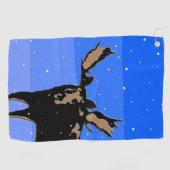 冬のムース – オリジナル野生動物アート ゴルフタオル (横)