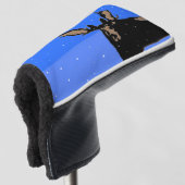 冬のムース – オリジナル野生動物アート ゴルフヘッドカバー (3/4 正面)