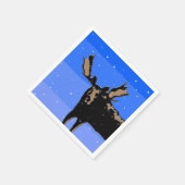 冬のムース – オリジナル野生動物アート スタンダードカクテルナプキン (角)