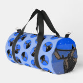 冬のムース – オリジナル野生動物アート ダッフルバッグ (右コーナー)