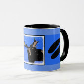 冬のムース – オリジナル野生動物アート マグカップ (正面右)