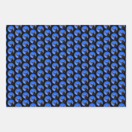 冬のムース – オリジナル野生動物アート ラッピングペーパーシート (正面3)