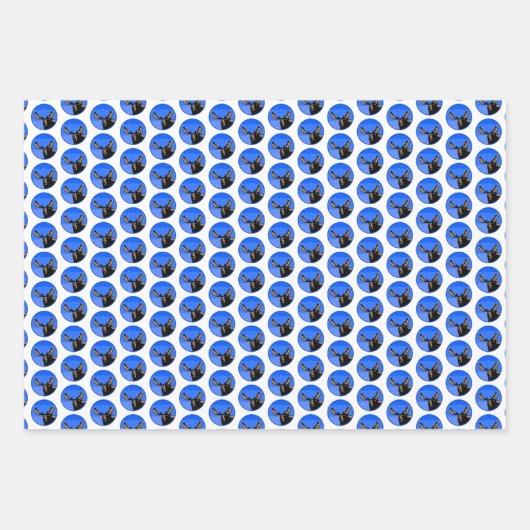 冬のムース – オリジナル野生動物アート ラッピングペーパーシート (正面2)