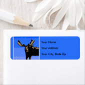 冬のムース – オリジナル野生動物アート ラベル (インサイチュ)