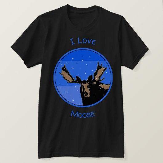 冬のムース – オリジナル野生動物アート Tシャツ (デザイン正面)