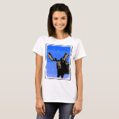 冬のムース – オリジナル野生動物アート Tシャツ (正面フル)