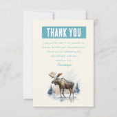 冬のムード 水彩の鹿 - 誕生日 サンキューカード (正面)