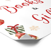 冬のメリークリスマスの本と贈り物 ポスター (角)