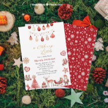 冬のメリークリスマスの水の色ベビーシャワー