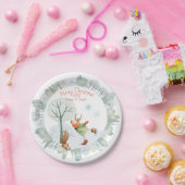 冬のメリークリスマスアイススケートで滑る鹿 ペーパープレート (パーティー)