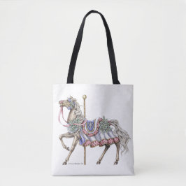 冬のメリーゴーランドの馬トートバッグ トートバッグ
