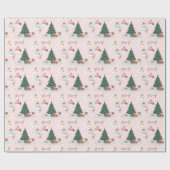 冬のメリーワンダーランドフォレストの森林の動物 ラッピングペーパー (フラット)