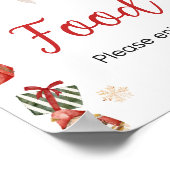 冬のメリー小さなクリスマスの赤ちゃんシャワー食品 ポスター (角)