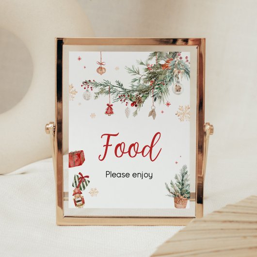 冬のメリー小さなクリスマスの赤ちゃんシャワー食品 ポスター