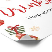 冬のメリー小さなクリスマスの赤ちゃんシャワー飲料 ポスター (角)