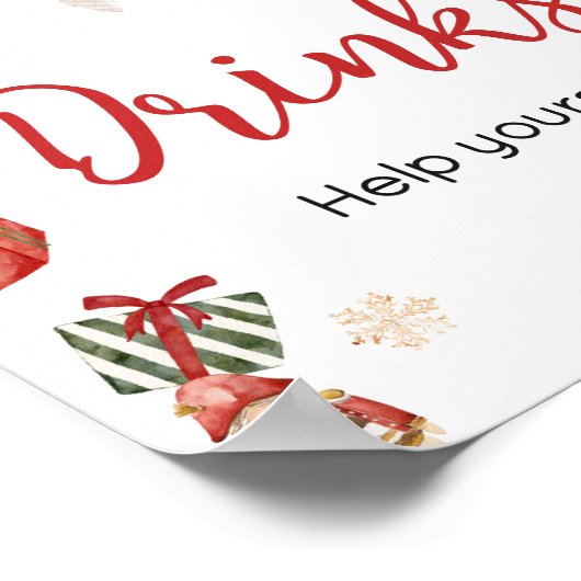 冬のメリー小さなクリスマスの赤ちゃんシャワー飲料 ポスター (角)