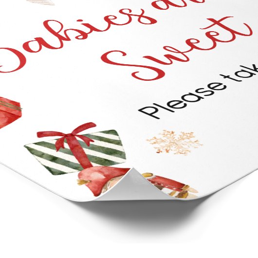 冬のメリー小さなクリスマスベビーは甘い ポスター (角)