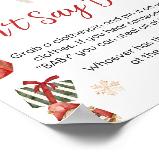 冬のメリー小さなクリスマスベビー ポスター (角)