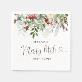 冬のメリー小さな赤ちゃんシャワーナプキン スタンダードカクテルナプキン (正面)