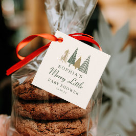 冬のメリー小さな赤ちゃんシャワー フェイバータグ