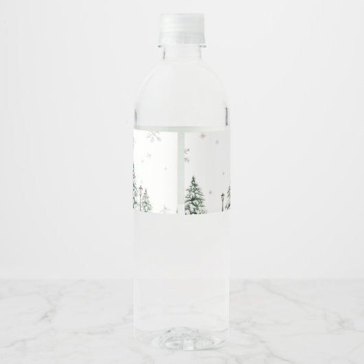 冬のメリー小さな赤ちゃん服の赤ちゃんシャワー ペットボトルラベル (裏面)