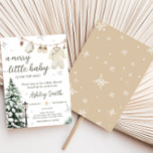 冬のメリー小さな赤ちゃん服の赤ちゃんシャワー 招待状