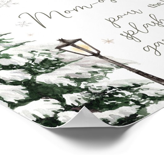 冬のメリー小さな赤ちゃん服ママOsaバー ポスター (角)