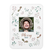 冬のメリー森のクリスマスフォト マグネット (縦)