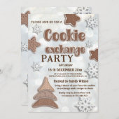 冬のモダンなクッキー交換パーティー 招待状 (正面/裏面)