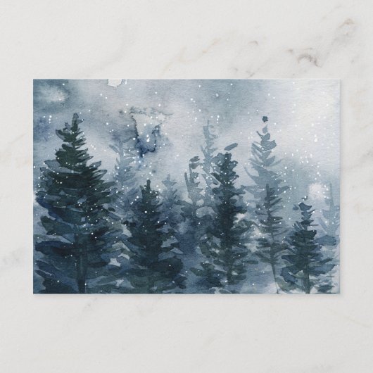 冬のモダンウッドランド動物おむつラッフル エンクロージャーカード (裏面)