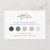 冬のモダンカラーパレ結婚ットのゲストの服装 エンクロージャーカード (正面)