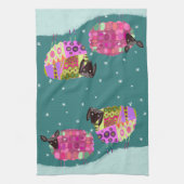 冬のモダンキッチンティータオルに入る羊 キッチンタオル (縦)