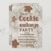 冬のモダンクッキー交換パーティー 招待状 (正面/裏面)