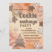 冬のモダンクッキー交換パーティー 招待状 (正面/裏面)