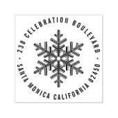 冬のモダンクリスマススノーフレーク差出人住所 セルフインキングスタンプ (デザイン)