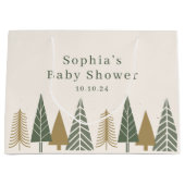 冬のモダンクリスマスベビーシャワー ラージペーパーバッグ (正面)