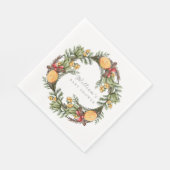 冬のモダンクリスマスリース赤ちゃんシャワー スタンダードランチョンナプキン (角)