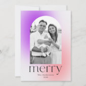 冬のモダングラデーション紫とピンク2の写真 シーズンカード (正面)