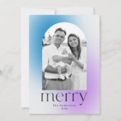 冬のモダングラデーション青と紫2の写真 シーズンカード (正面)