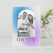 冬のモダングラデーション青と紫2の写真 シーズンカード (スタンド正面)