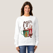 冬のモダンコーヒー生姜パン女性汗シャツ スウェットシャツ (正面フル)