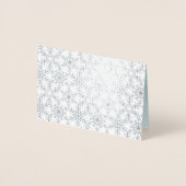 冬のモダンスノーフレークくもの巣ホリデーグリーティング 箔カード (正面)