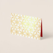 冬のモダンスノーフレークくもの巣ホリデーグリーティング 箔カード (正面)