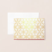 冬のモダンスノーフレークくもの巣ホリデーグリーティング 箔カード (封筒付き正面)