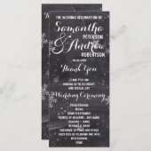 冬のモダンスノーフレークの黒板ウェディングプログラム プログラム (正面/裏面)